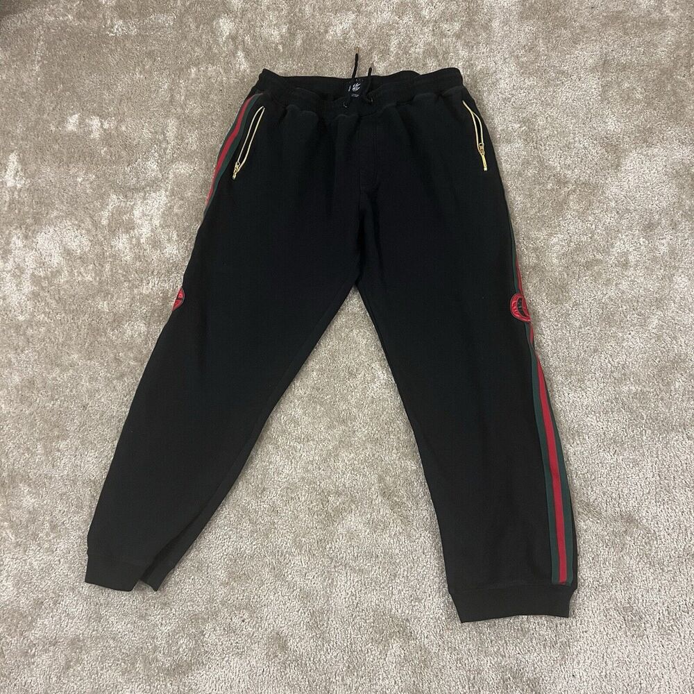 RockSmith Mens Size 5XL Green Red Black Cotton Elastic Ankle Joggers Streetwear
